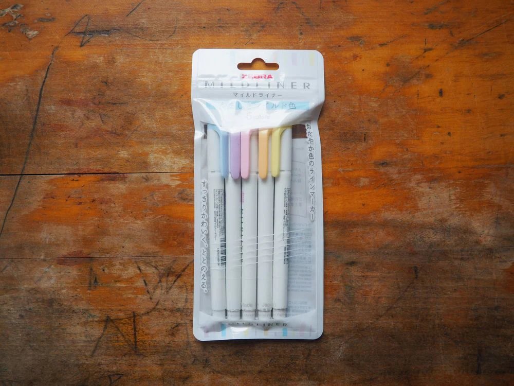 Zebra Mildliner Set - Gentle Mild Colors Set (Pack of 5)