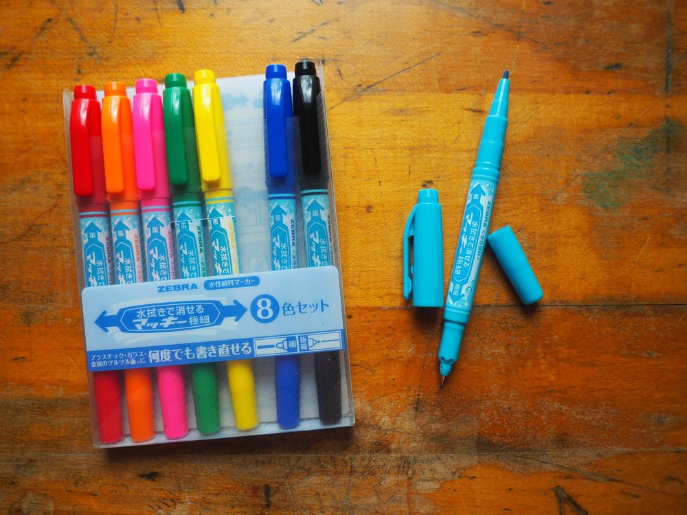 Zebra Wet Erase Dual Tip Markers (Pack of 8) - Image 2